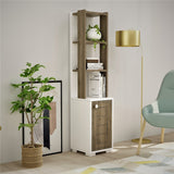 Bibliotecă Anka, Diverse culori, 30x22x135 cm - Alb - Nuc | SKU: 475OLV2114 | Bibliotecă Anka, 30x22x135 cm, varianta Alb - Nuc, produs pentru amenajarea locuinței, disponibil online în România la CasaMob