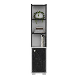 Bibliotecă Anka, Diverse culori, 30x22x135 cm - Alb - Black marble | SKU: 475OLV2115 | Bibliotecă Anka, 30x22x135 cm, varianta Alb - Black marble, produs pentru amenajarea locuinței, disponibil online în România la CasaMob