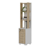 Bibliotecă Anka, Diverse culori, 30x22x135 cm - Alb - Stejar safir | SKU: 475OLV2116 | Bibliotecă Anka, 30x22x135 cm, varianta Alb - Stejar safir, produs pentru amenajarea locuinței, disponibil online în România la CasaMob