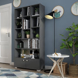 Bibliotecă Penguen, Diverse culori, 94x30x187 cm - Antracit | SKU: 475OLV2123 | Bibliotecă Penguen, 94x30x187 cm, varianta Antracit, produs pentru amenajarea locuinței, disponibil online în România la CasaMob