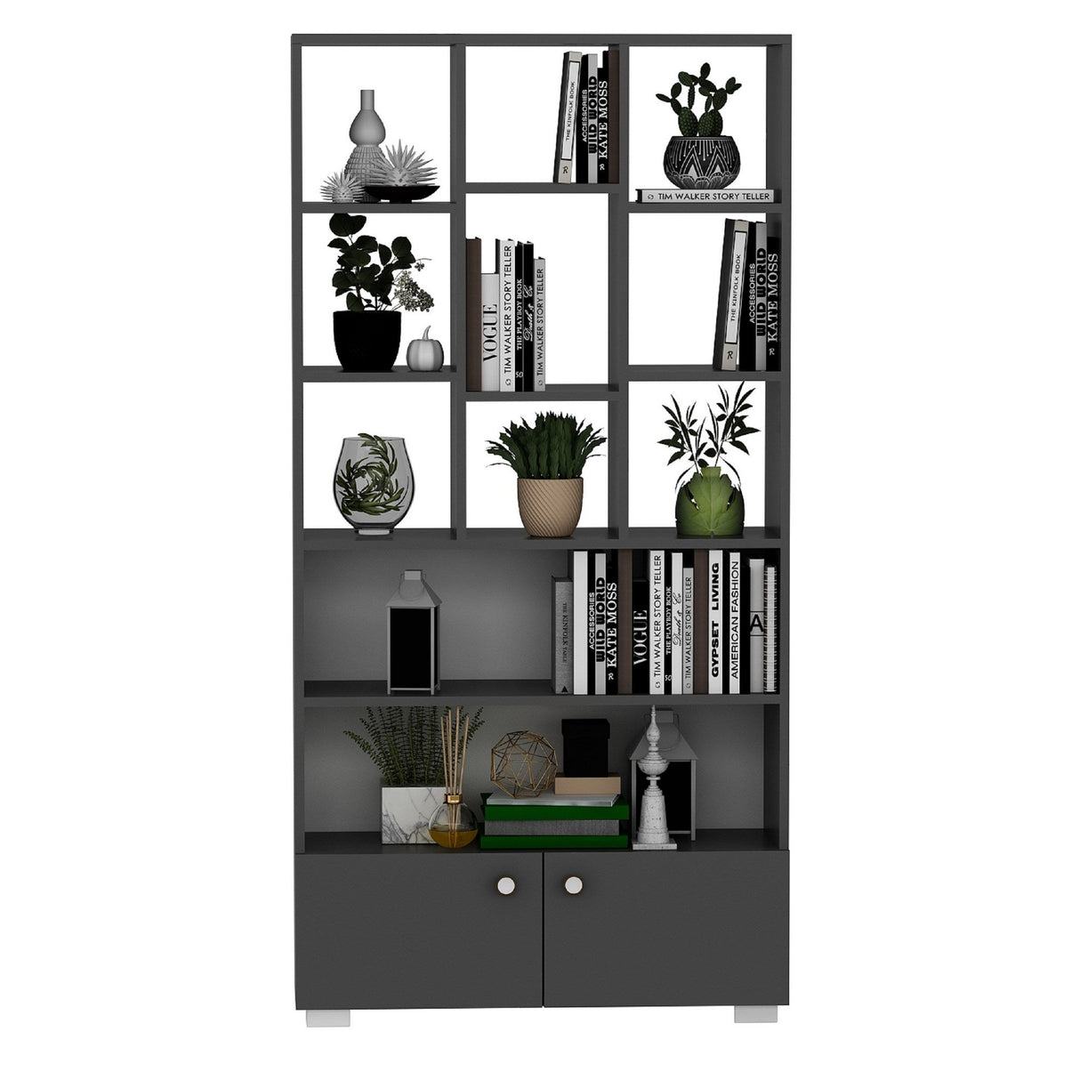 Bibliotecă Penguen, Diverse culori, 94x30x187 cm - Antracit | SKU: 475OLV2123 | Bibliotecă Penguen, 94x30x187 cm, varianta Antracit, produs pentru amenajarea locuinței, disponibil online în România la CasaMob