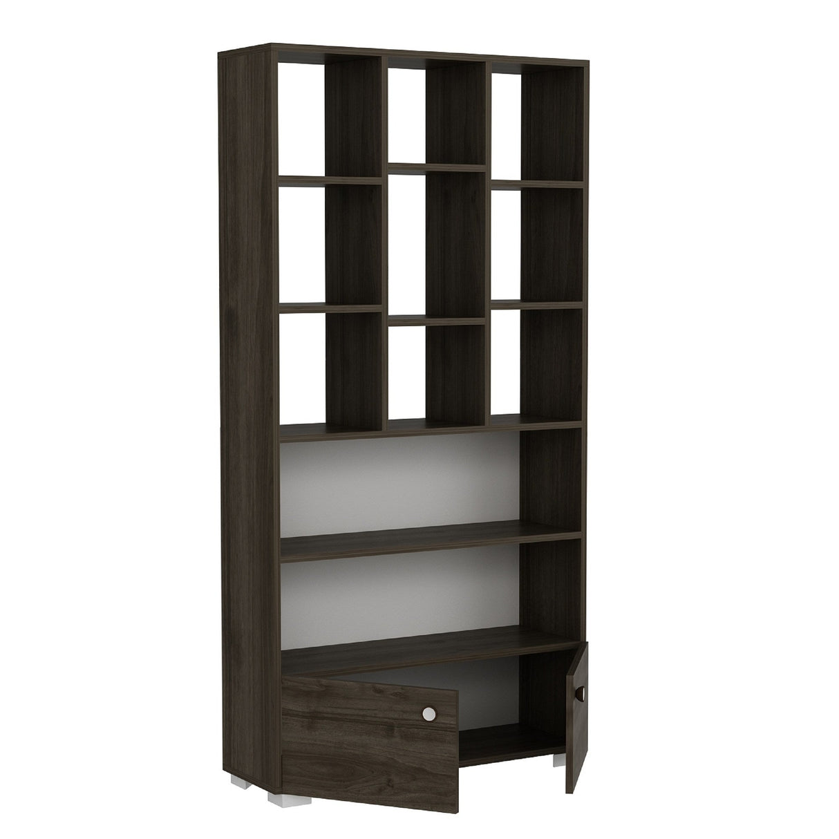 Bibliotecă Penguen, Diverse culori, 94x30x187 cm - Nuc | SKU: 475OLV2125 | Bibliotecă Penguen, 94x30x187 cm, varianta Nuc, produs pentru amenajarea locuinței, disponibil online în România la CasaMob