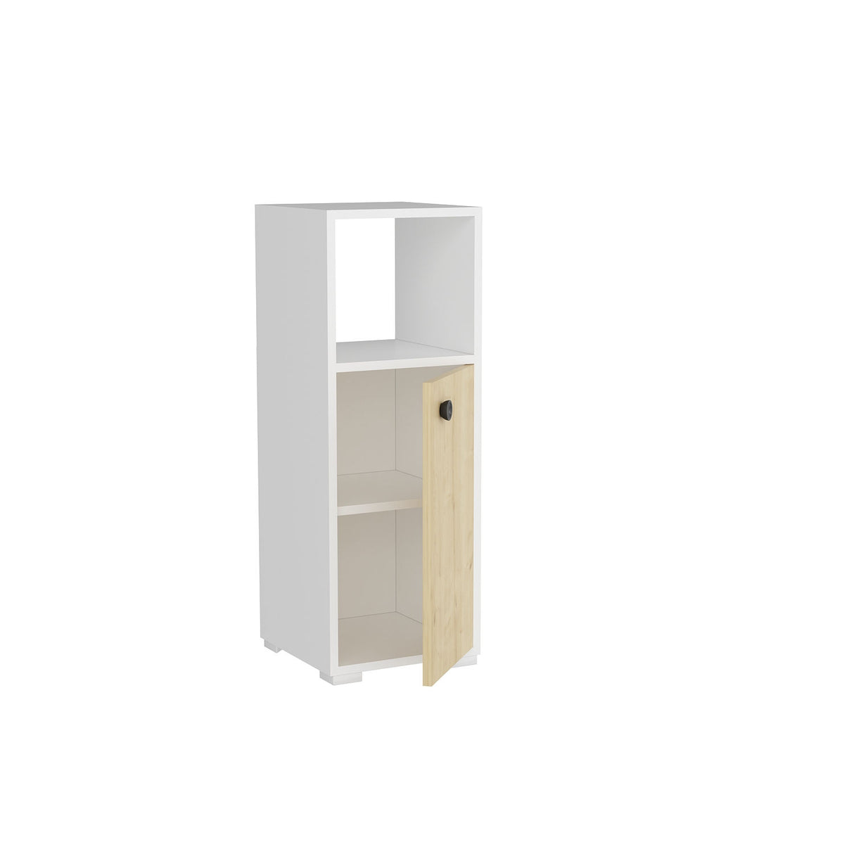 Dulap de baie Ahu, Diverse culori, 35x35x99 cm - Alb - Stejar safir | SKU: 475OLV2401 | Dulap de baie Ahu, 35x35x99 cm, varianta Alb - Stejar safir, produs pentru amenajarea locuinței, disponibil online în România la CasaMob