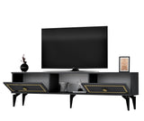 Comodă TV Nil, Diverse culori, 150x30x45 cm - Antracit - Auriu | SKU: 475OLV2637 | Comodă TV Nil, 150x30x45 cm, varianta Antracit - Auriu, produs pentru amenajarea locuinței, disponibil online în România la CasaMob