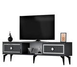 Comodă TV Nil, Diverse culori, 150x30x45 cm - Antracit - Argintiu | SKU: 475OLV2638 | Comodă TV Nil, 150x30x45 cm, varianta Antracit - Argintiu, produs pentru amenajarea locuinței, disponibil online în România la CasaMob