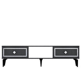 Comodă TV Nil, Diverse culori, 150x30x45 cm - Antracit - Argintiu | SKU: 475OLV2638 | Comodă TV Nil, 150x30x45 cm, varianta Antracit - Argintiu, produs pentru amenajarea locuinței, disponibil online în România la CasaMob