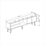 Comodă TV Vania Fireplace, Diverse culori, 150x30x50 cm - Alb - Auriu | SKU: 475OLV2653 | Comodă TV Vania Fireplace, 150x30x50 cm, varianta Alb - Auriu, produs pentru amenajarea locuinței, disponibil online în România la CasaMob