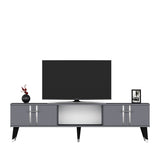 Comodă TV Asel, Diverse culori, 150x30x45 cm - Antracit - Argintiu | SKU: 475OLV2697 | Comodă TV Asel, 150x30x45 cm, varianta Antracit - Argintiu, produs pentru amenajarea locuinței, disponibil online în România la CasaMob
