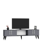 Comodă TV Asel, Diverse culori, 150x30x45 cm - Antracit - Argintiu | SKU: 475OLV2697 | Comodă TV Asel, 150x30x45 cm, varianta Antracit - Argintiu, produs pentru amenajarea locuinței, disponibil online în România la CasaMob