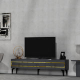 Comodă TV Ipek, Diverse culori - Antracit - Auriu | SKU: 475OLV2705 | Comodă TV Ipek, varianta Antracit - Auriu, produs pentru amenajarea locuinței, disponibil online în România la CasaMob