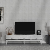 Comodă TV Ipek, Diverse culori - Alb - Argintiu | SKU: 475OLV2708 | Comodă TV Ipek, varianta Alb - Argintiu, produs pentru amenajarea locuinței, disponibil online în România la CasaMob
