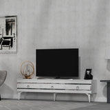 Comodă TV Ipek, Diverse culori - Alb - Argintiu | SKU: 475OLV2708 | Comodă TV Ipek, varianta Alb - Argintiu, produs pentru amenajarea locuinței, disponibil online în România la CasaMob