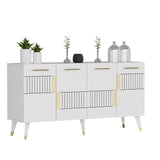 Set mobilă pentru sufragerie Moda, Diverse culori - Alb - Auriu | SKU: 475OLV2791 | Set mobilă pentru sufragerie Moda, varianta Alb - Auriu, produs pentru amenajarea locuinței, disponibil online în România la CasaMob