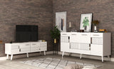 Set mobilă pentru sufragerie Moda, Diverse culori - Alb - Argintiu | SKU: 475OLV2792 | Set mobilă pentru sufragerie Moda, varianta Alb - Argintiu, produs pentru amenajarea locuinței, disponibil online în România la CasaMob
