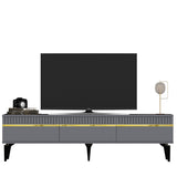 Set mobilă pentru sufragerie Defne, Diverse culori - Antracit - Auriu | SKU: 475OLV2797 | Set mobilă pentru sufragerie Defne, varianta Antracit - Auriu, produs pentru amenajarea locuinței, disponibil online în România la CasaMob