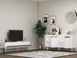 Set mobilă pentru sufragerie Defne, Diverse culori - Alb - Auriu | SKU: 475OLV2799 | Set mobilă pentru sufragerie Defne, varianta Alb - Auriu, produs pentru amenajarea locuinței, disponibil online în România la CasaMob