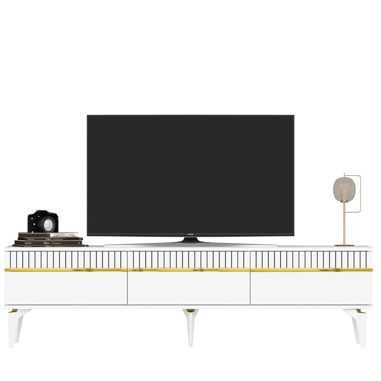 Set mobilă pentru sufragerie Defne, Diverse culori - Alb - Auriu | SKU: 475OLV2799 | Set mobilă pentru sufragerie Defne, varianta Alb - Auriu, produs pentru amenajarea locuinței, disponibil online în România la CasaMob