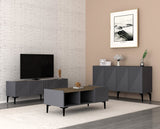 Set mobilă pentru sufragerie Draw, Diverse culori - Antracit - Nuc | SKU: 475OLV2801 | Set mobilă pentru sufragerie Draw, varianta Antracit - Nuc, produs pentru amenajarea locuinței, disponibil online în România la CasaMob