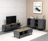 Set mobilă pentru sufragerie Draw, Diverse culori - Antracit - Nuc | SKU: 475OLV2801 | Set mobilă pentru sufragerie Draw, varianta Antracit - Nuc, produs pentru amenajarea locuinței, disponibil online în România la CasaMob