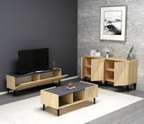 Set mobilă pentru sufragerie Draw, Diverse culori - Stejar safir - Negru | SKU: 475OLV2803 | Set mobilă pentru sufragerie Draw, varianta Stejar safir - Negru, produs pentru amenajarea locuinței, disponibil online în România la CasaMob