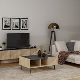 Set mobilă pentru sufragerie Draw, Diverse culori - Stejar safir - Negru | SKU: 475OLV2803 | Set mobilă pentru sufragerie Draw, varianta Stejar safir - Negru, produs pentru amenajarea locuinței, disponibil online în România la CasaMob