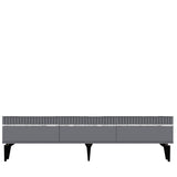 Comodă TV Defne, Diverse culori, 180x30x45 cm - Antracit - Argintiu | SKU: 475OLV2902 | Comodă TV Defne, 180x30x45 cm, varianta Antracit - Argintiu, produs pentru amenajarea locuinței, disponibil online în România la CasaMob