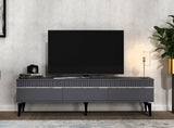 Comodă TV Defne, Diverse culori, 180x30x45 cm - Antracit - Argintiu | SKU: 475OLV2902 | Comodă TV Defne, 180x30x45 cm, varianta Antracit - Argintiu, produs pentru amenajarea locuinței, disponibil online în România la CasaMob