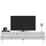 Comodă TV Defne, Diverse culori, 180x30x45 cm - Alb - Auriu | SKU: 475OLV2903 | Comodă TV Defne, 180x30x45 cm, varianta Alb - Auriu, produs pentru amenajarea locuinței, disponibil online în România la CasaMob