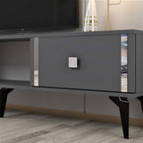 Comodă TV Doruk, Diverse culori, 150x30x45 cm - Antracit - Argintiu | SKU: 475OLV2930 | Comodă TV Doruk, 150x30x45 cm, varianta Antracit - Argintiu, produs pentru amenajarea locuinței, disponibil online în România la CasaMob