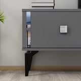 Comodă TV Doruk, Diverse culori, 150x30x45 cm - Antracit - Argintiu | SKU: 475OLV2930 | Comodă TV Doruk, 150x30x45 cm, varianta Antracit - Argintiu, produs pentru amenajarea locuinței, disponibil online în România la CasaMob