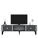 Comodă TV Doruk, Diverse culori, 150x30x45 cm - Antracit - Argintiu | SKU: 475OLV2930 | Comodă TV Doruk, 150x30x45 cm, varianta Antracit - Argintiu, produs pentru amenajarea locuinței, disponibil online în România la CasaMob