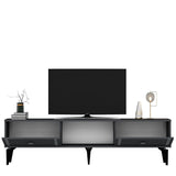 Comodă TV Doruk, Diverse culori, 150x30x45 cm - Antracit - Argintiu | SKU: 475OLV2930 | Comodă TV Doruk, 150x30x45 cm, varianta Antracit - Argintiu, produs pentru amenajarea locuinței, disponibil online în România la CasaMob