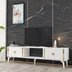 Alb - Auriu | SKU: 475OLV2933 | Comodă TV Doruk, 150x30x45 cm, varianta Alb - Auriu, produs pentru amenajarea locuinței, disponibil online în România la CasaMob
