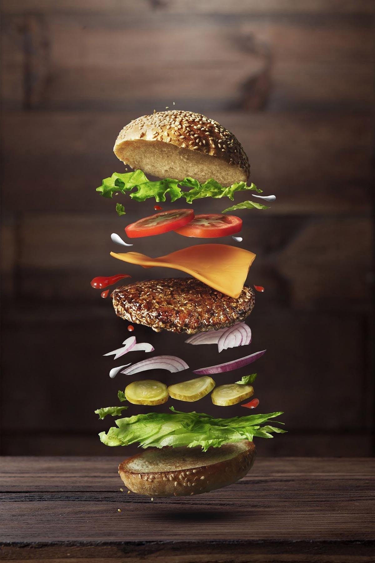 Covor de Bucatarie Hamburger Lavabil, Antiderepant, Multicolor, 80x150 cm