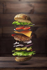 Covor de Bucatarie Hamburger Lavabil, Antiderepant, Multicolor, 80x150 cm