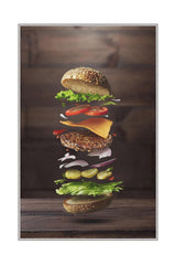 Covor de Bucatarie Hamburger Lavabil, Antiderepant, Multicolor, 80x150 cm