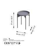 Măsuță de cafea Shb-002-D, Gri, 44x44x57 cm