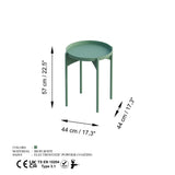 Măsuță de cafea Shb-002-E, Verde, 44x44x57 cm