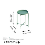 Măsuță de cafea Shb-007-D, Verde, 46x46x56 cm