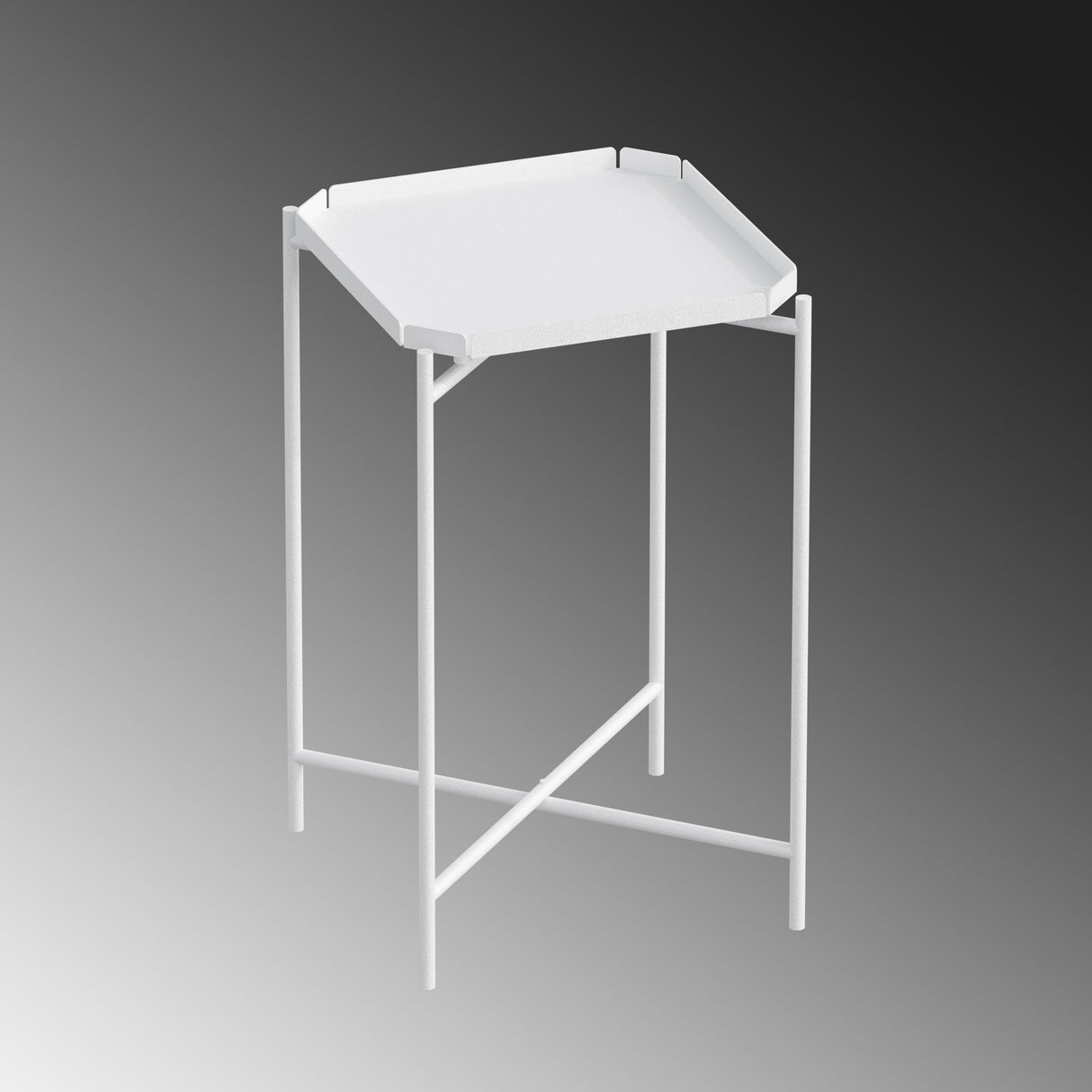 Măsuță de cafea Shb-008-B, Alb, 46x46x56 cm