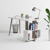 Birou Lagomood Side, Diverse culori, 120x60x73 cm - Nuc - Alb | SKU: 492LGM1117 | Birou Lagomood Side, 120x60x73 cm, varianta Nuc - Alb, produs pentru amenajarea locuinței, disponibil online în România la CasaMob