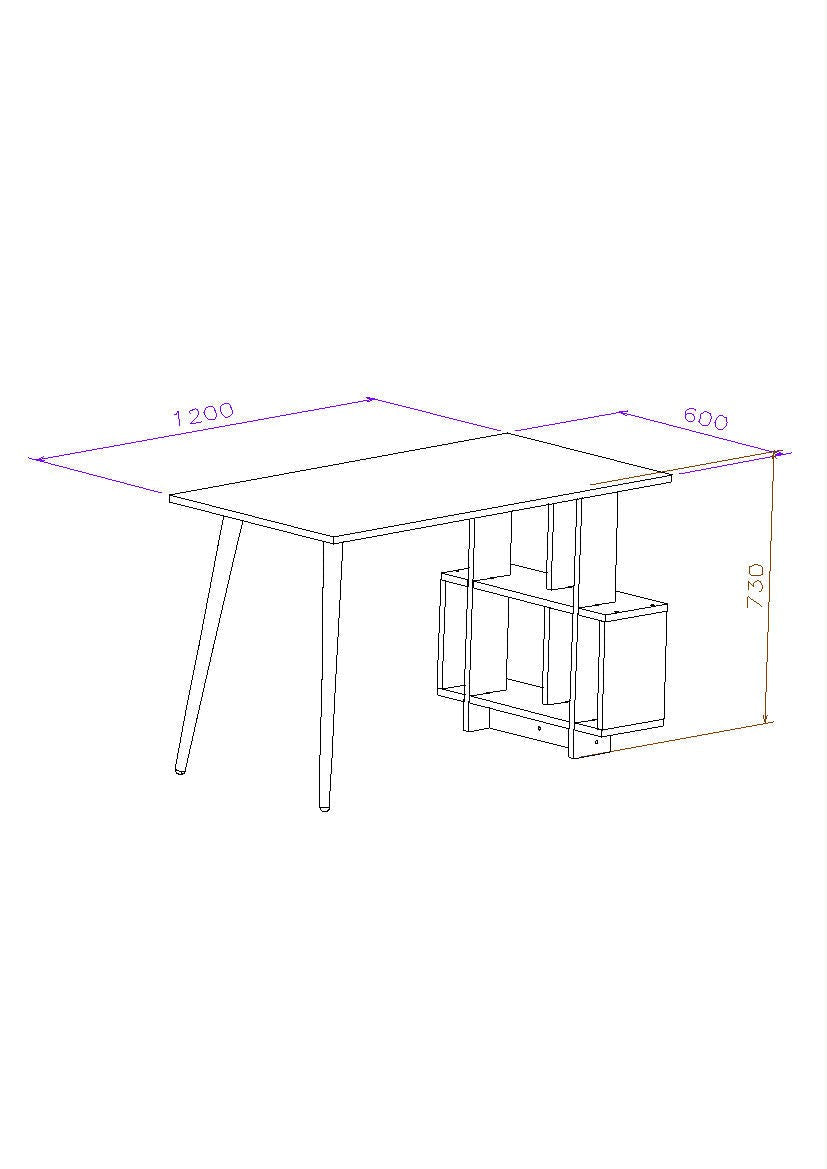 Birou Lagomood Side, Diverse culori, 120x60x73 cm - Stejar - Alb | SKU: 492LGM1120 | Birou Lagomood Side, 120x60x73 cm, varianta Stejar - Alb, produs pentru amenajarea locuinței, disponibil online în România la CasaMob