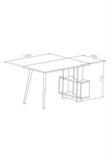 Birou Lagomood Side, Diverse culori, 120x60x73 cm - Stejar - Alb | SKU: 492LGM1120 | Birou Lagomood Side, 120x60x73 cm, varianta Stejar - Alb, produs pentru amenajarea locuinței, disponibil online în România la CasaMob