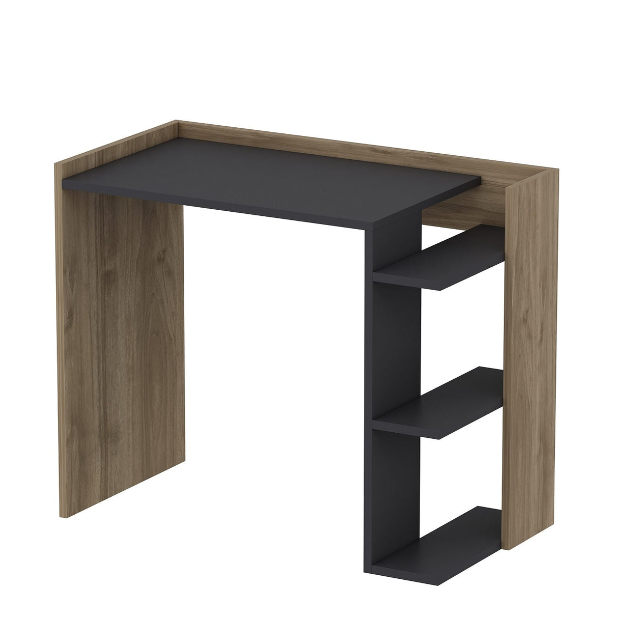 Birou Ruby, Diverse culori, 91x47x75 cm - Antracit - Nuc | SKU: 492LGM1168 | Birou Ruby, 91x47x75 cm, varianta Antracit - Nuc, produs pentru amenajarea locuinței, disponibil online în România la CasaMob