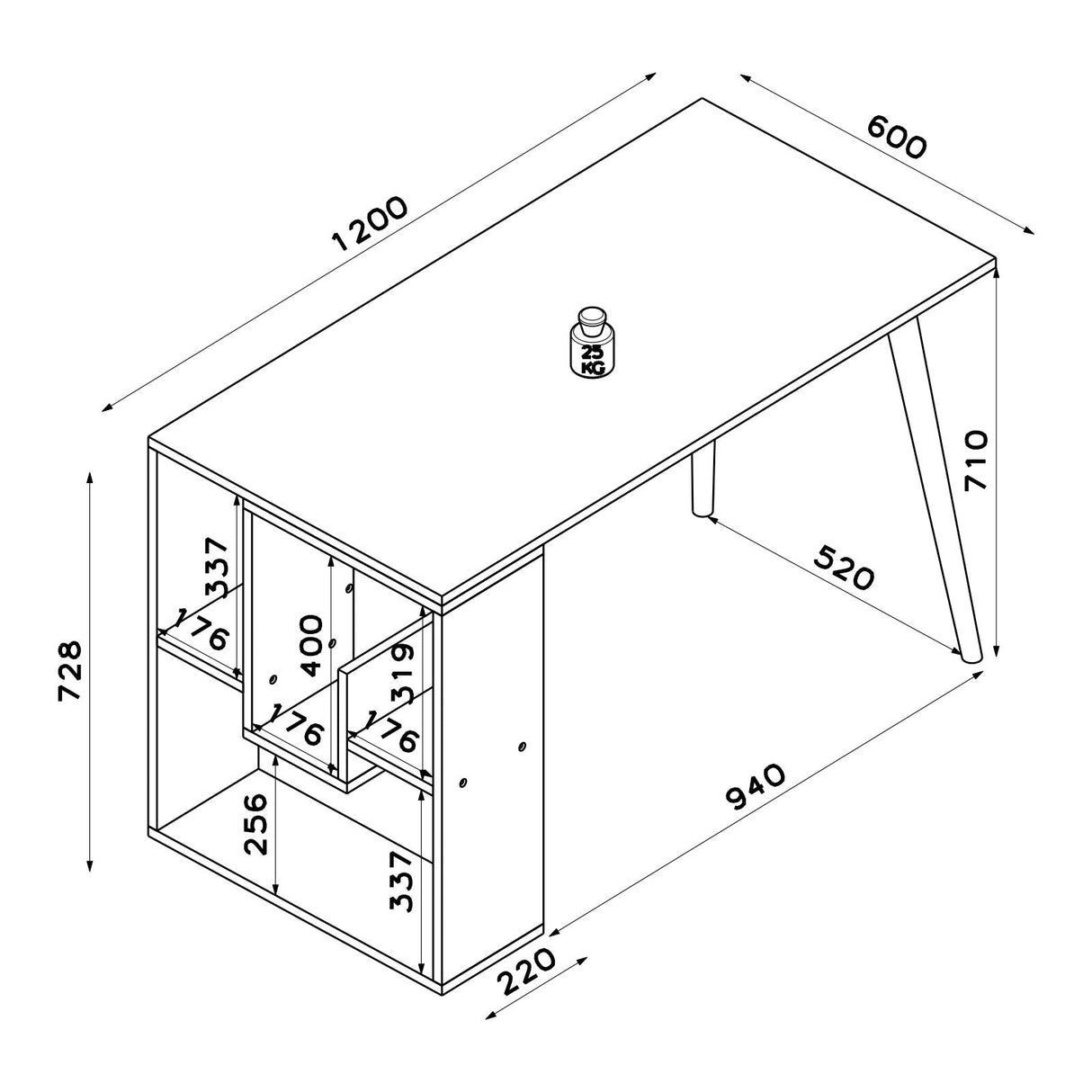 Birou Sally, Diverse culori, 120x60x73 cm - Antracit - Stejar | SKU: 492LGM1169 | Birou Sally, 120x60x73 cm, varianta Antracit - Stejar, produs pentru amenajarea locuinței, disponibil online în România la CasaMob