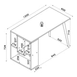 Birou Sally, Diverse culori, 120x60x73 cm - Antracit - Stejar | SKU: 492LGM1169 | Birou Sally, 120x60x73 cm, varianta Antracit - Stejar, produs pentru amenajarea locuinței, disponibil online în România la CasaMob