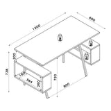Birou Irony, Diverse culori, 120x60x74 cm - Antracit - Stejar | SKU: 492LGM1173 | Birou Irony, 120x60x74 cm, varianta Antracit - Stejar, produs pentru amenajarea locuinței, disponibil online în România la CasaMob