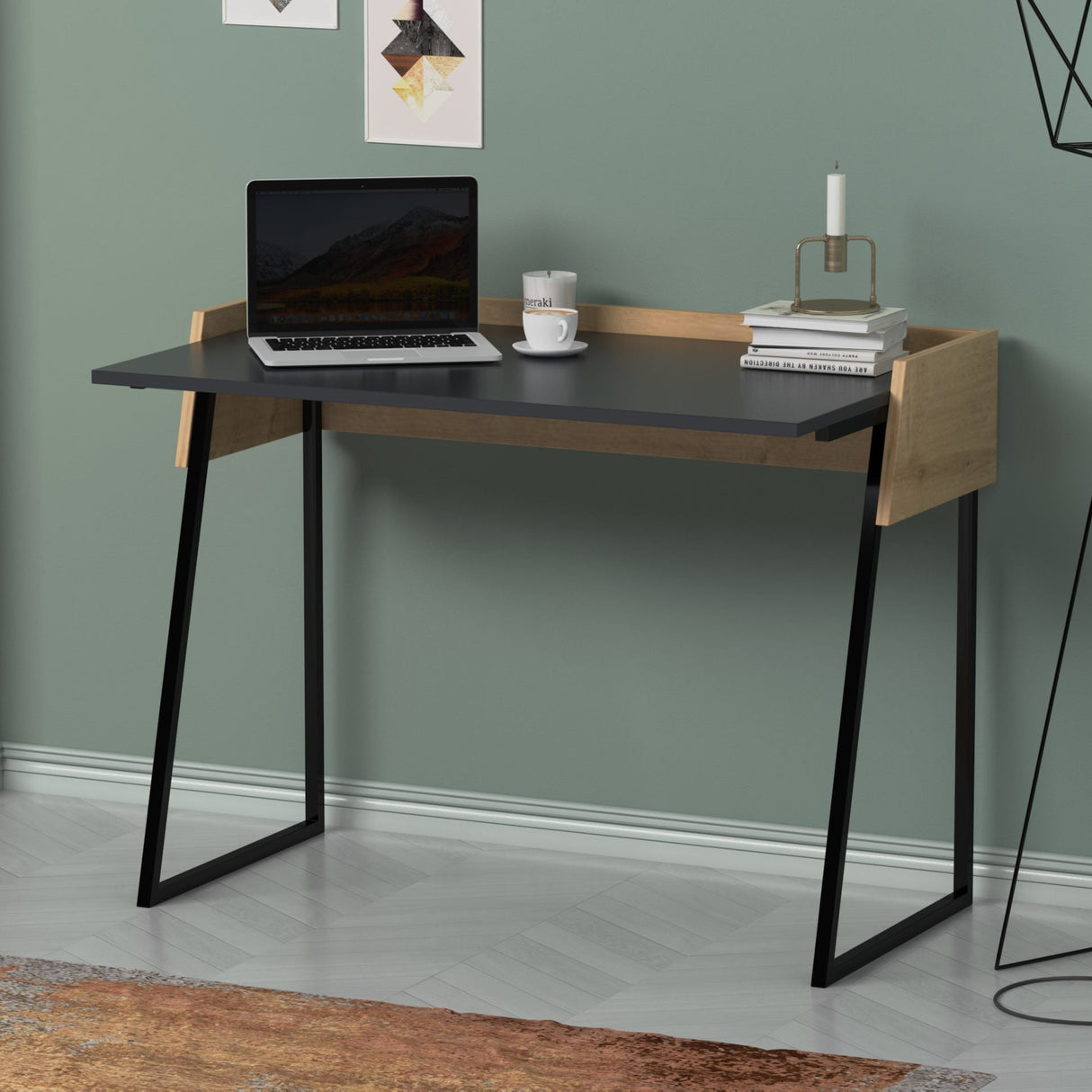 Birou Rone, Diverse culori, 104x57x78 cm - Antracit - Stejar | SKU: 492LGM1175 | Birou Rone, 104x57x78 cm, varianta Antracit - Stejar, produs pentru amenajarea locuinței, disponibil online în România la CasaMob
