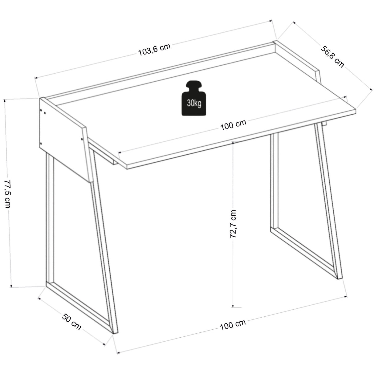 Birou Rone, Diverse culori, 104x57x78 cm - Antracit - Stejar | SKU: 492LGM1175 | Birou Rone, 104x57x78 cm, varianta Antracit - Stejar, produs pentru amenajarea locuinței, disponibil online în România la CasaMob