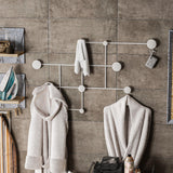 Cuier de hol metalic Metal Wall Hook Classic 3, Alb, 112x64x10 cm